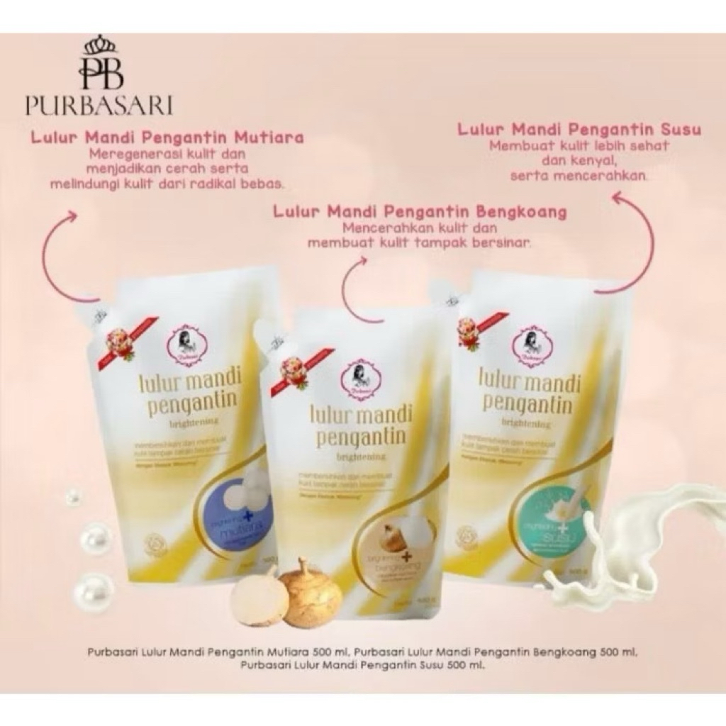 PURBASARI LULUR PENGANTIN 500GR / LULUR PEMUTIH WHITENING PENCERAH