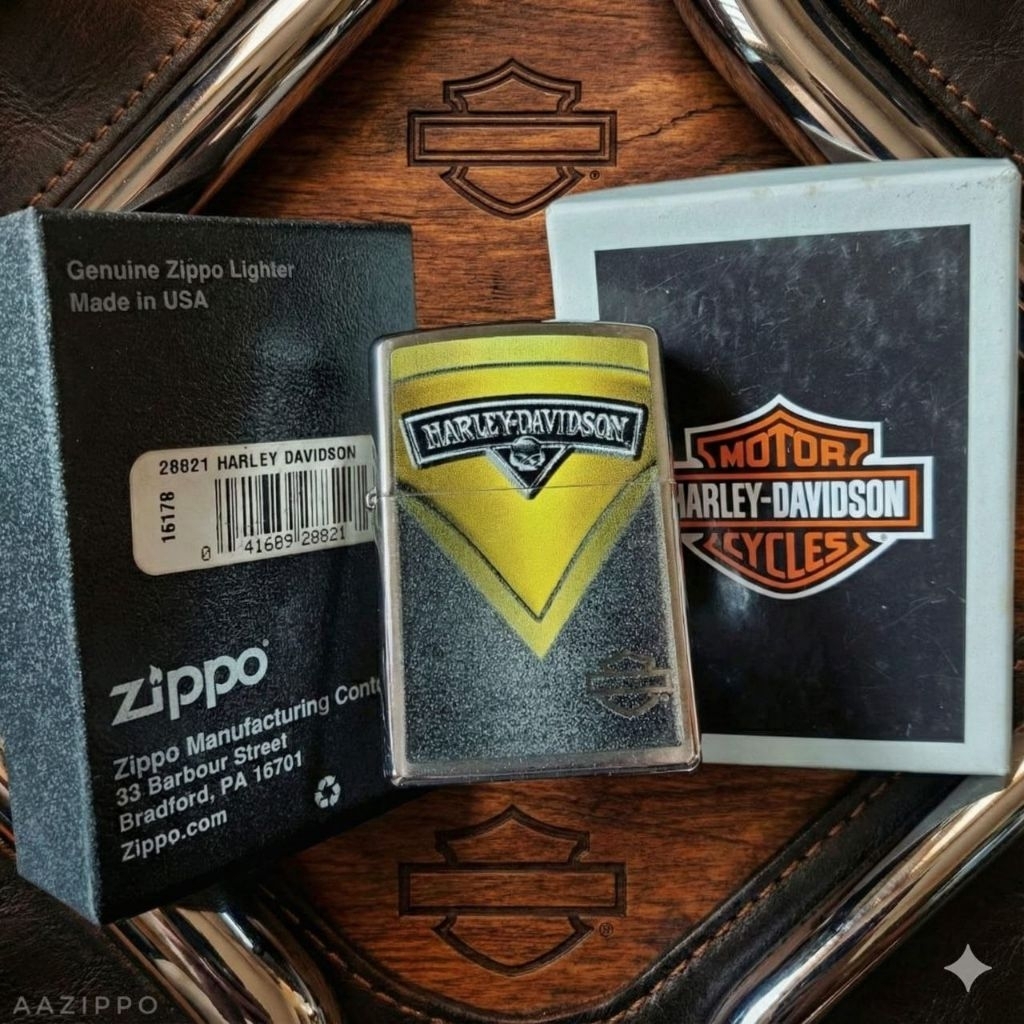 ZIPPO Original ZIPPO HARLEY DAVIDSON 28821 YELLOW TANK Original USA