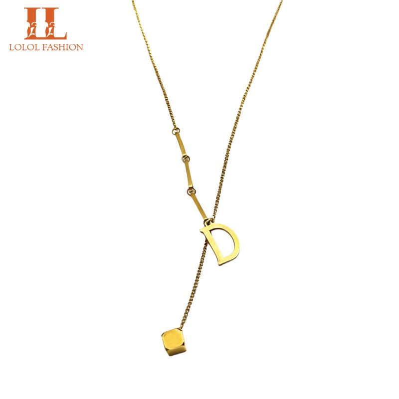 LOLOL FASHION Jewelry Kalung Inisial Huruf [ LOLOL  D ]