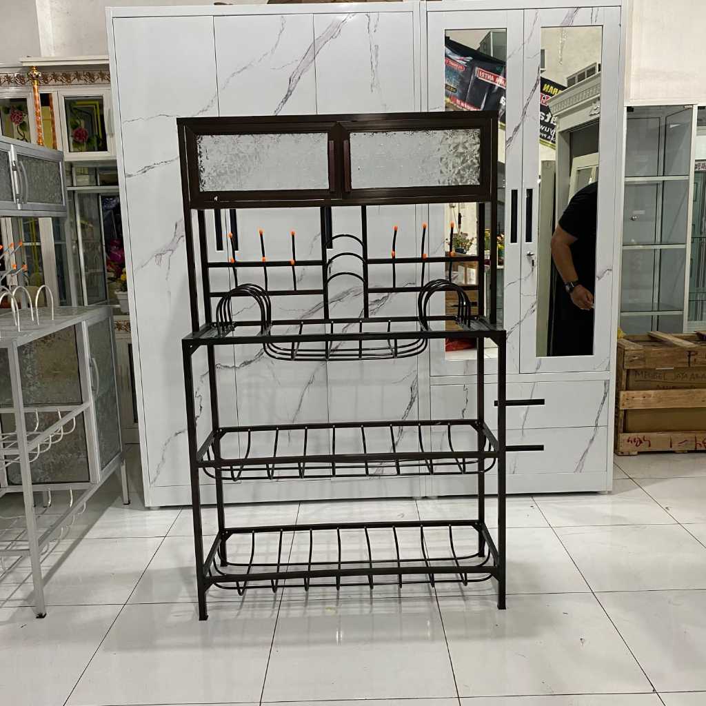 Rak  Piring / Lemari Piring / Lemari Dapur / Rak dapur Minimalis Serbaguna Aluminium