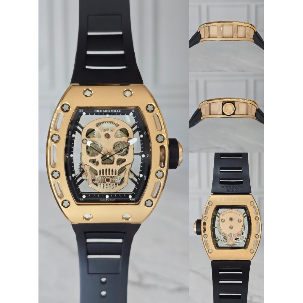 JAM TANGAN RM 052 SKULL AUTOMETIC 42mm FULLSET