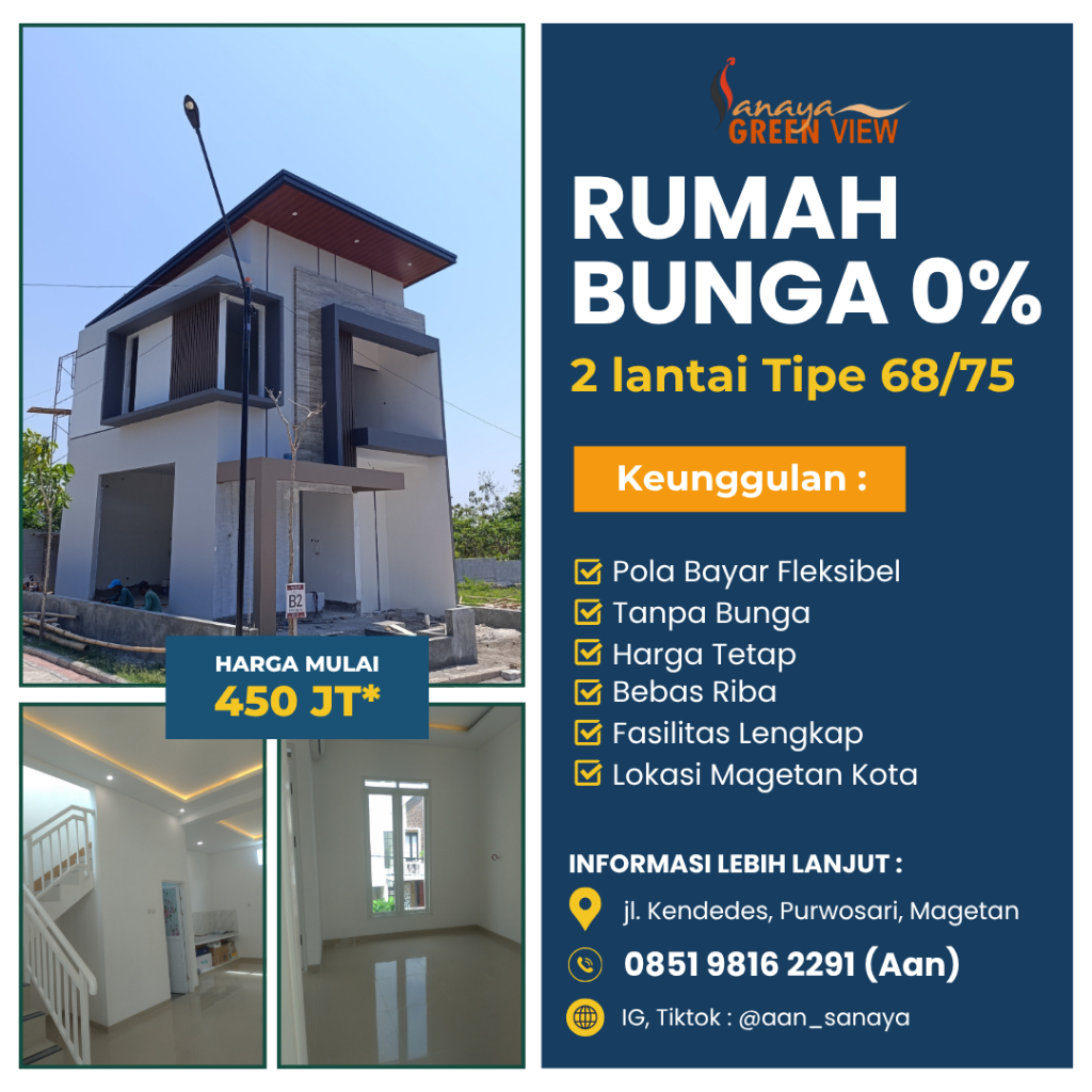 KREDIT RUMAH 2 LANTAI TANPA BUNGA DI KOTA MAGETAN