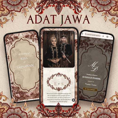 Undangan Digital Pernikahan Tema Adat Jawa Sunda Minang Motion 3D