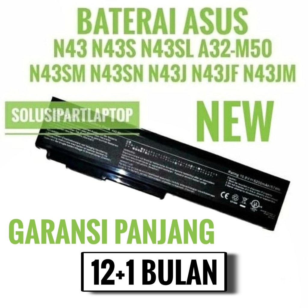 Baterai Laptop ASUS N43, N43s N43SL A32-M50 N43 N43SL N43J