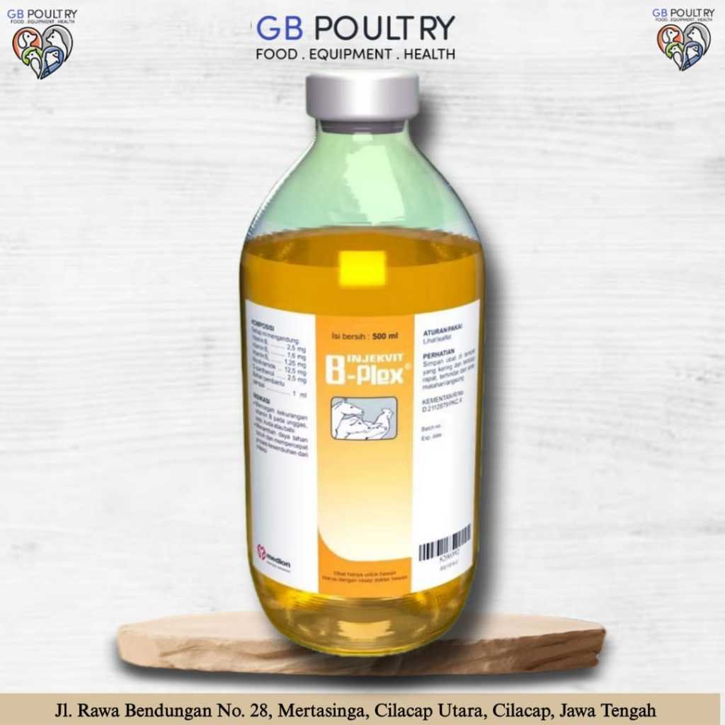 INJEKVIT B PLEX B KOMPLEKS 500 ml MEDION - Tingkatkan Produktifitas dan Imun Hewan B Komplek