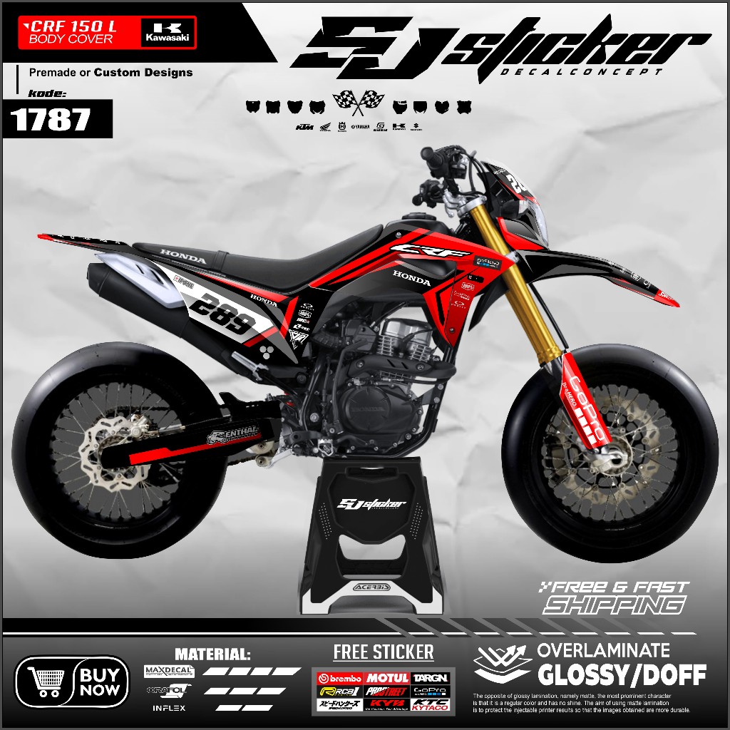 1787 Decal Custom Motor Trail CRF 150L - stiker trail Honda CRF grafis