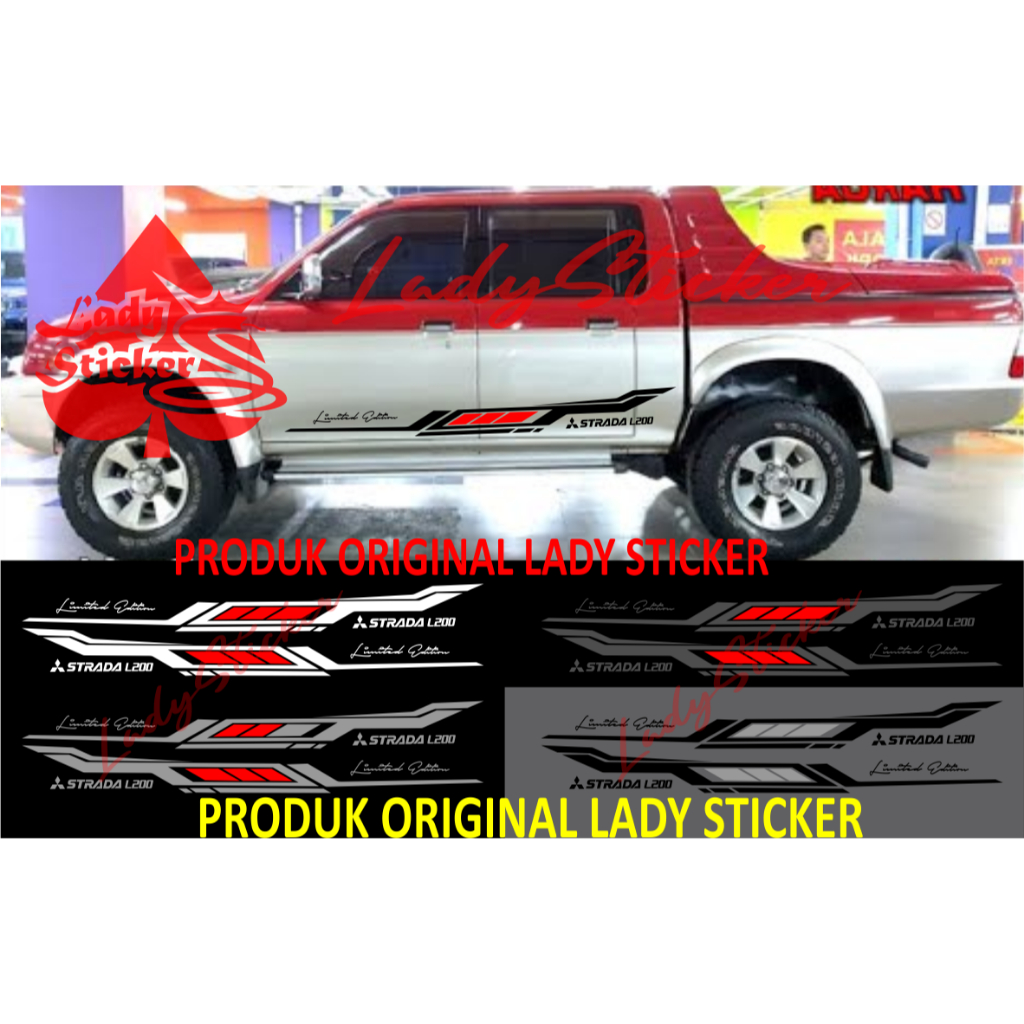Cutting sticker mobil strada L200 sticker stiker mobil mitsubishi strada L200