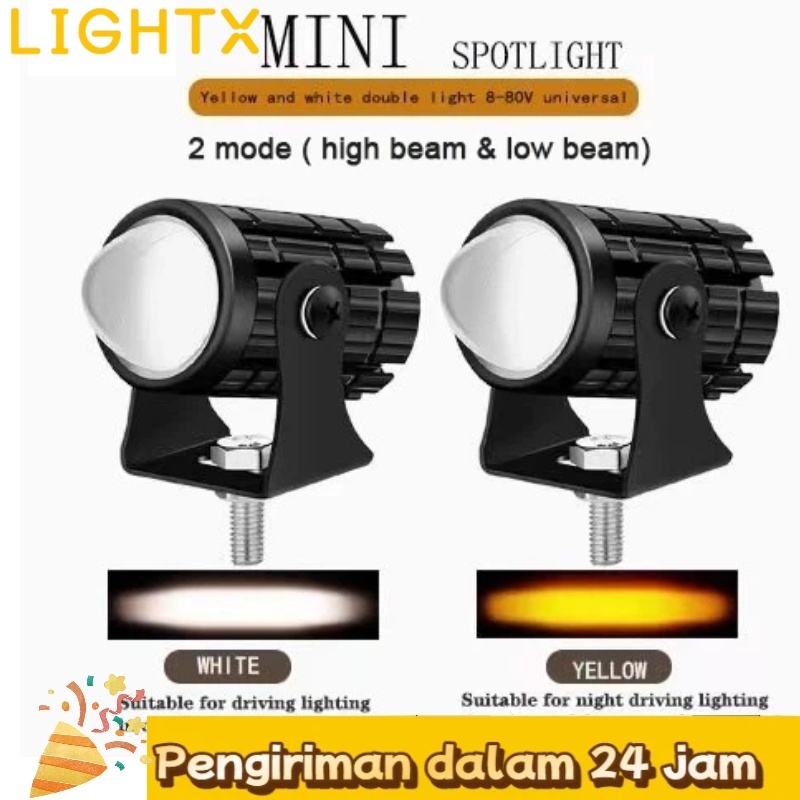 Lampu Tembak 2mata 3mata LED Laser/Lampu Sorot Laser Q9 3 Mata 2 Warna/HI LOW 75 WATT LAMPU