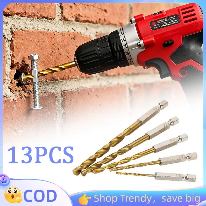 13Pcs Mata Bor Hss Mata Bor Untuk Besi Baja Asli Mata Bor Besi Original Baja Mata Bor Baja Hss