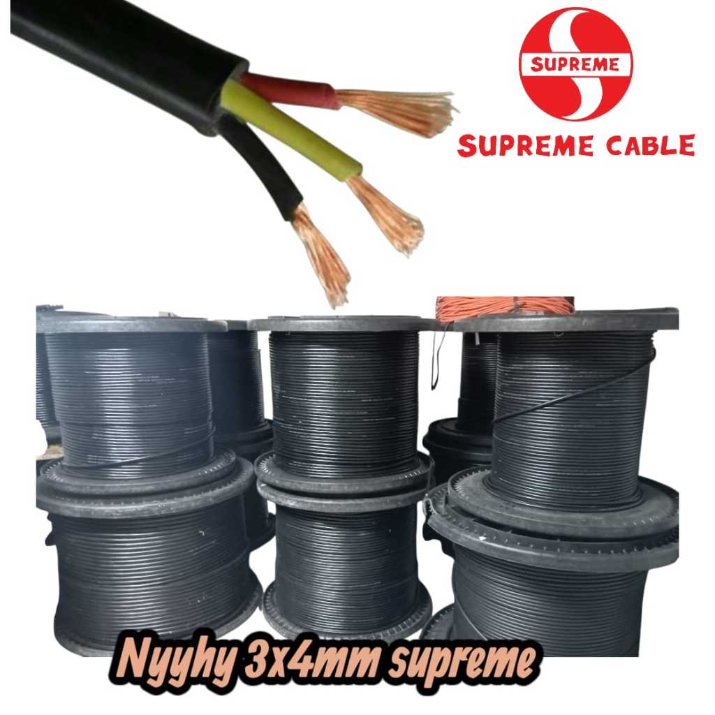 Kabel Serabut isi 3 NYYHY 3X4mm SUPREME meteran NYYHY 3X4 mm