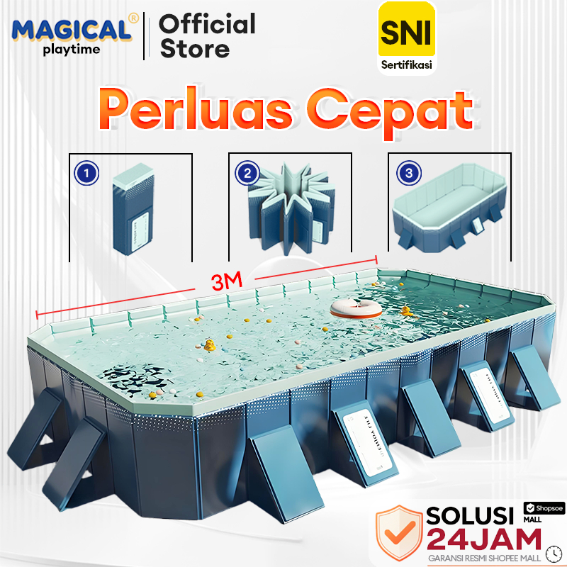 MAGICAL PLAYTIME Kolam renang anak jumbo berkualitas tinggi untuk 1-10 anak Kolam renang