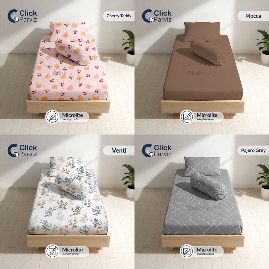 Sprei 180x200 No.1 Sudut Karet - Tinggi 15cm / 20cm | Motif Bunga, Kotak, Polos, Anak