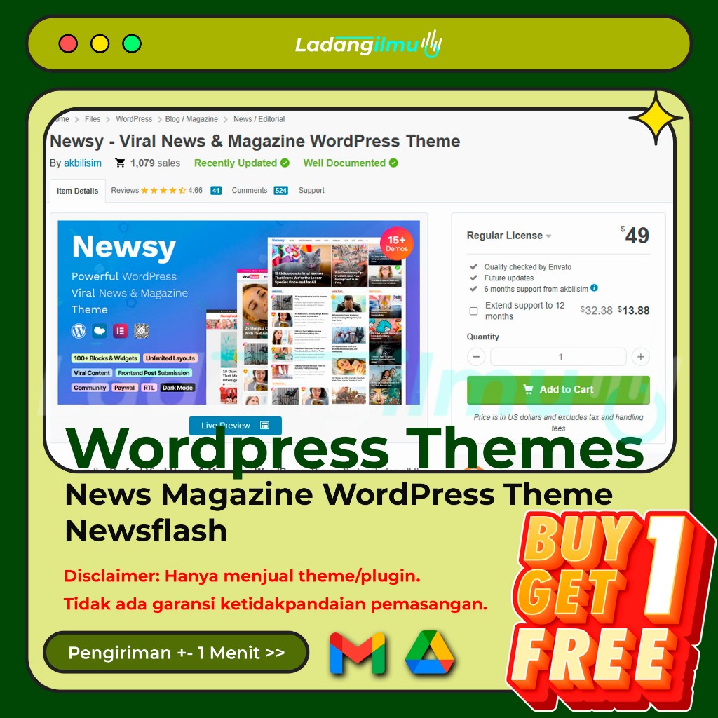 Newsy - Viral News & Magazine WordPress Theme / WP Themes (B004)