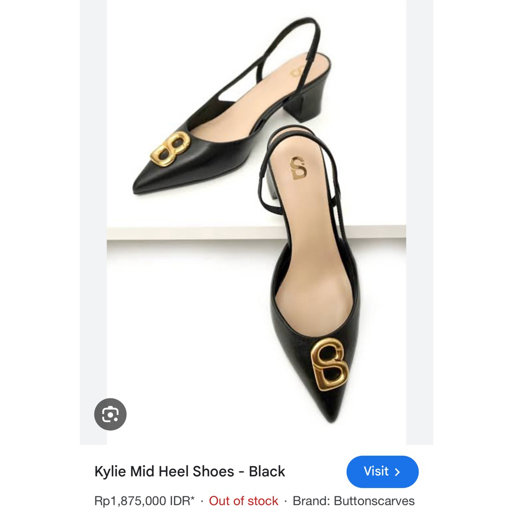 Kylie Mid Heel - Sepatu Buttonscarves size 37 Preloved