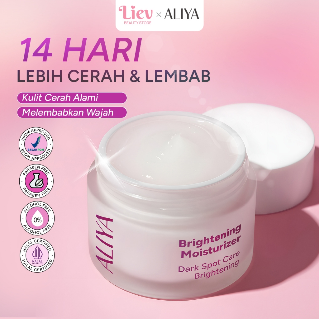 Aliya Brightening Moisturizer Vitamin C Alpha Arbutin Mencerahkan Wajah Kusam Kusam Parah & Hilangka