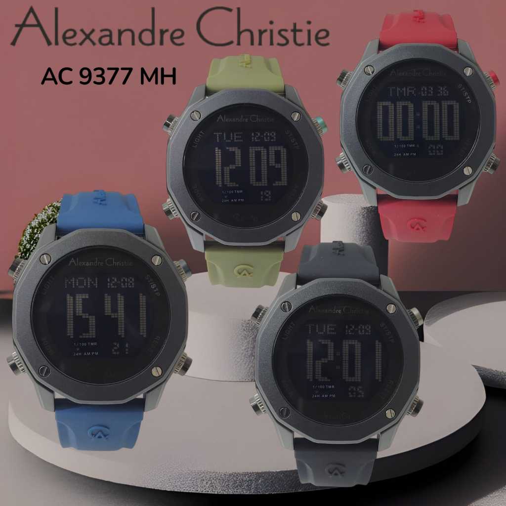 Jam Pria Digital Alexandre Christie AC9377 AC 9377 ORIGINAL Alexander Christie Garansi Resmi