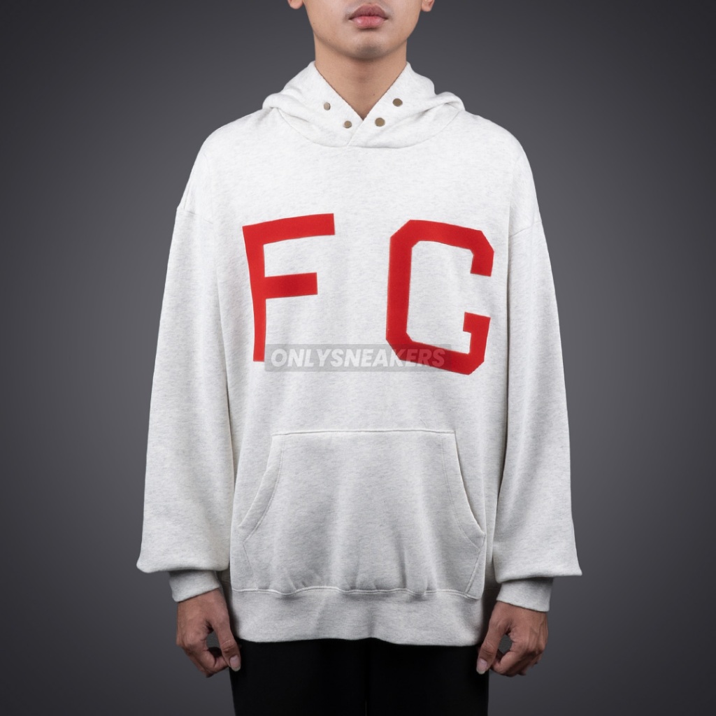 ESSENTIALS FG LOGO HOODIE FEAR OF GOD GREY