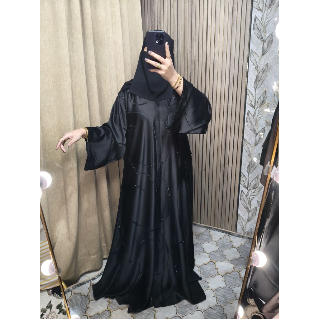 Abaya ORI Yaman Payet bordir panah bahan harier