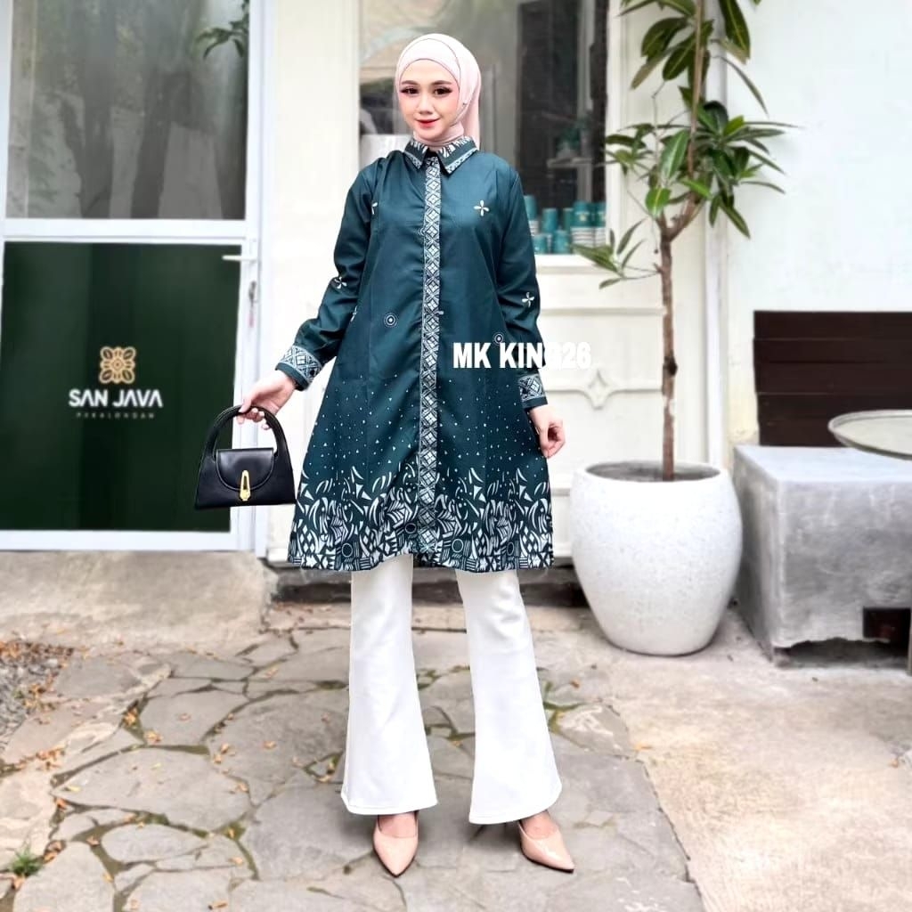 Seragam Tunik Batik Wanita Premium Modern Terbaru | Tunik Batik Modern Seragam kantor Guru Baju Tuni