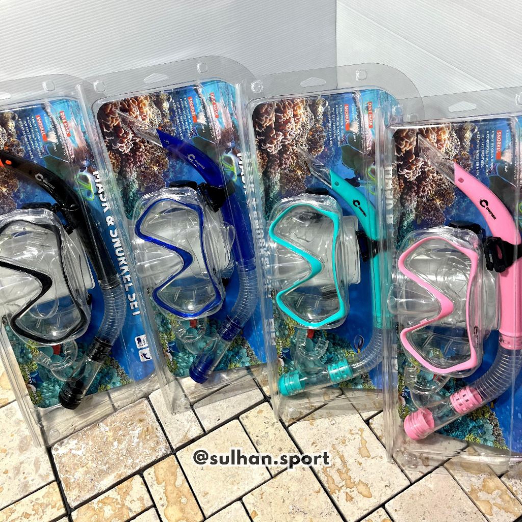 Cowfish Snorkeling Set Mask | Kacamata Renang Selam Snorkeling | Alat Bantu Renang Diving Snorkeling