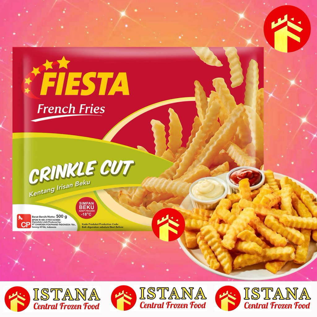 KENTANG GORENG MYDIBEL CRINKLE CUT 1 KG MYDIBLE THE HAPPY POTATO FAMILY FIESTA FRENCH FRIES CRINKLE 