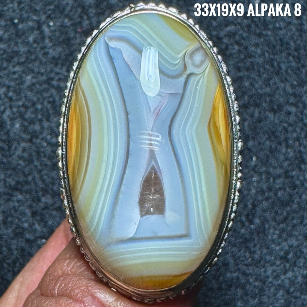 Cincin Batu Akik Natural Lam Alif