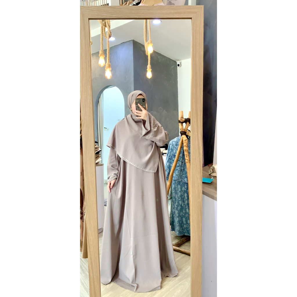 abaya set pasmina premium