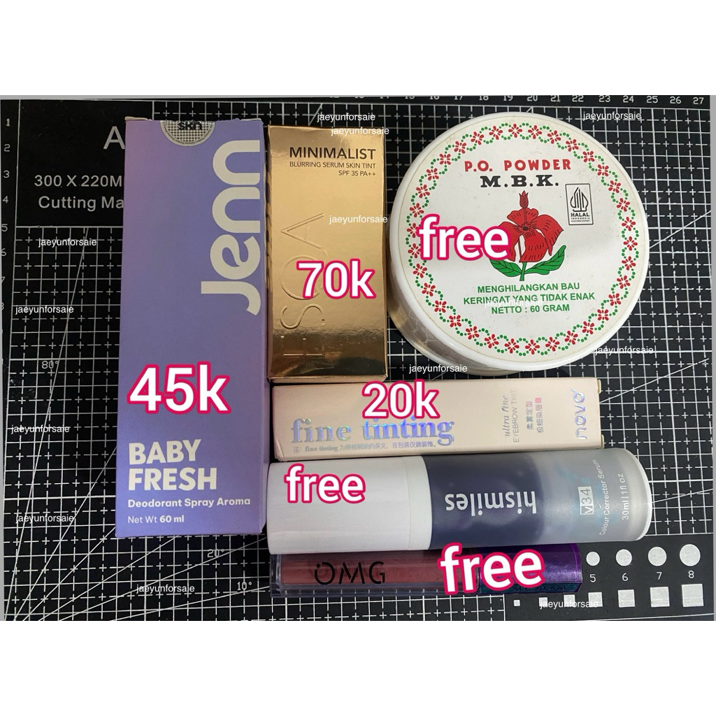 PRELOVED MAKEUP SKINCARE SKINTINT ESQA JENNSKIN BEDAK MBK DEODORANT BROWCARA NOVO