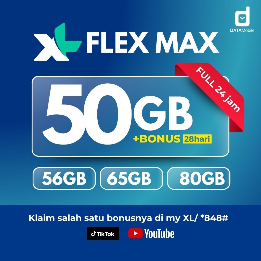 Paket Data XL Flex Max | Paket data XL 80GB | XL full nasional