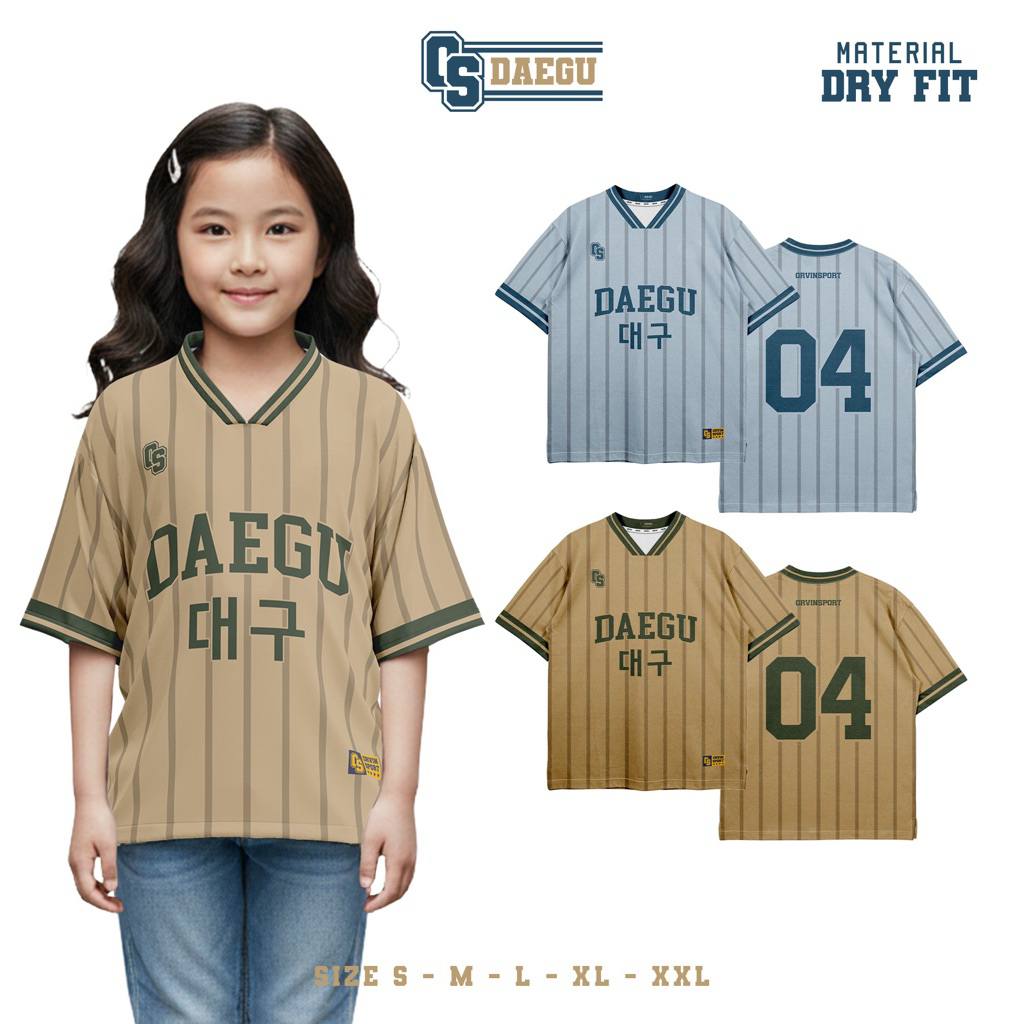 Orvin Oversized Jersey Anak unisex Korean State Daegu