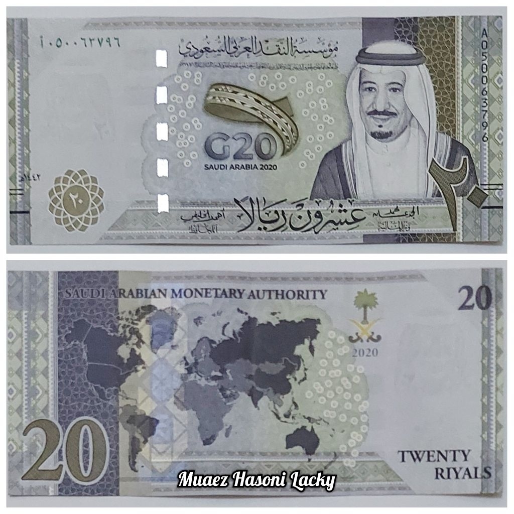 Koleksi Saudi Arabia Riyal Pecahan 20 Riyal Tahun 2020 Original