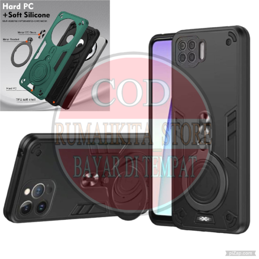 CASING HP UNTUK OPPO RENO 4F SOFTCASE ROBOT STANDING HIT RING DENGAN PELINDUNG CAMERA TERBARU