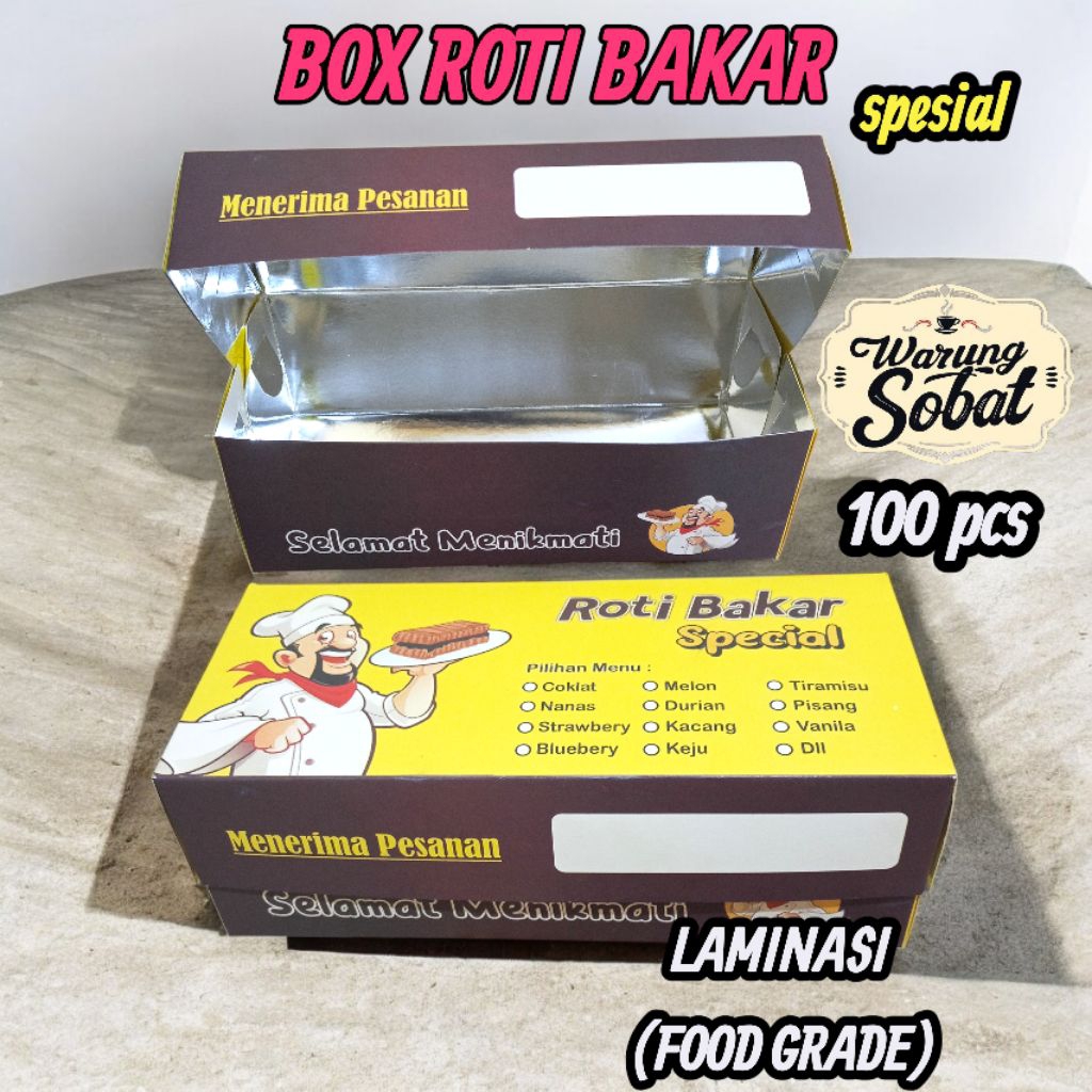 BOX ROTI BAKAR SPESIAL/DUS ROTI BAKAR LAMINASI