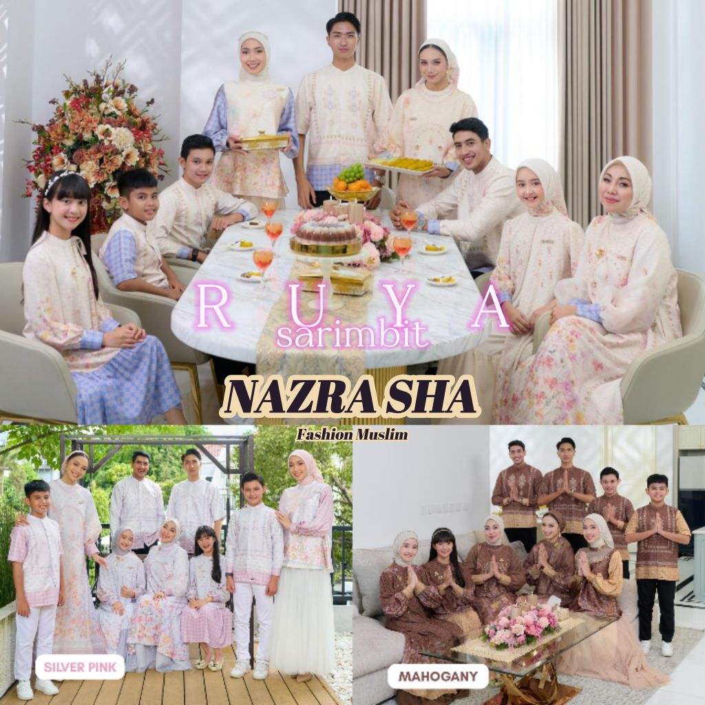 (p1) RUYA SARIMBIT SERIES BY MDLY | Ori Baju Serimbit Couple Dress Gamis Syari dan Koko set family M