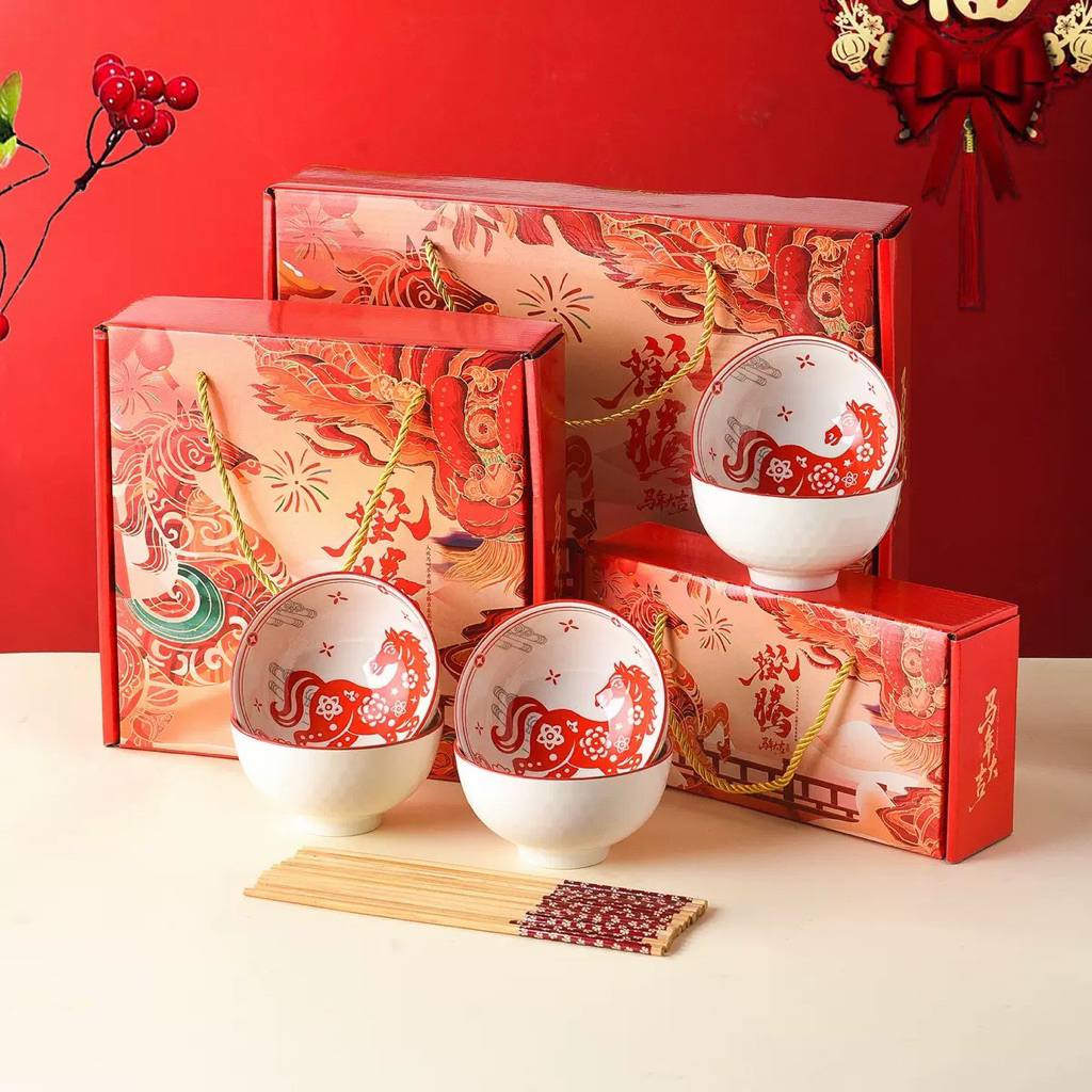 Hampers Imlek Chinese New Year / Mangkok Set Premium Bowl Set / Mangkok Set Imlek / Bowl Set Imlek /