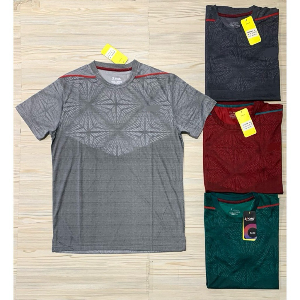 KAOS IMPORT PREMIUM T-SHIRT PRIA OLAHRAGA RUNNING JERSEY DRI FIT OBLONG MAN ABU MERAH MAROON HIJAU