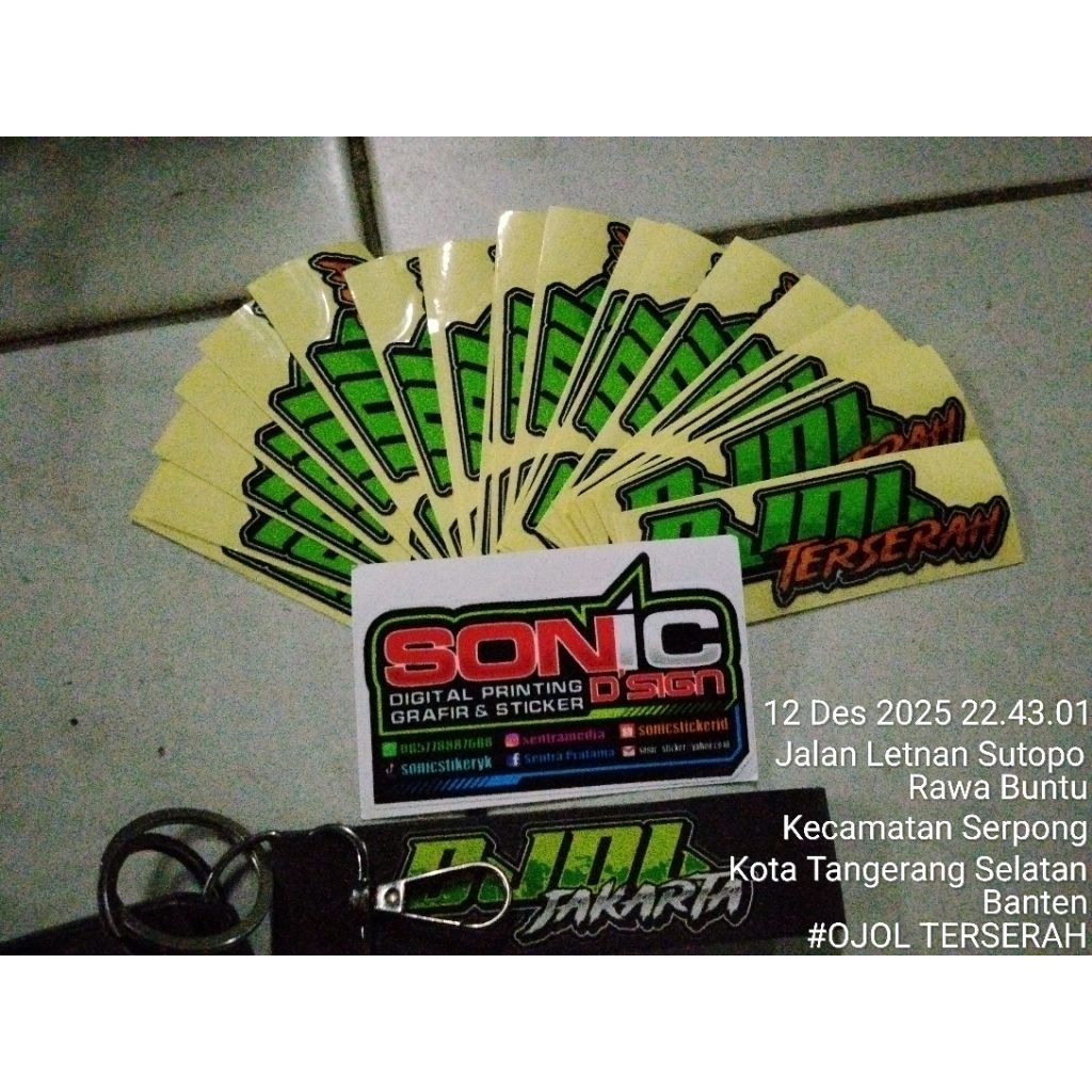 stiker ojol terserah bahan vinyl glosy cuting