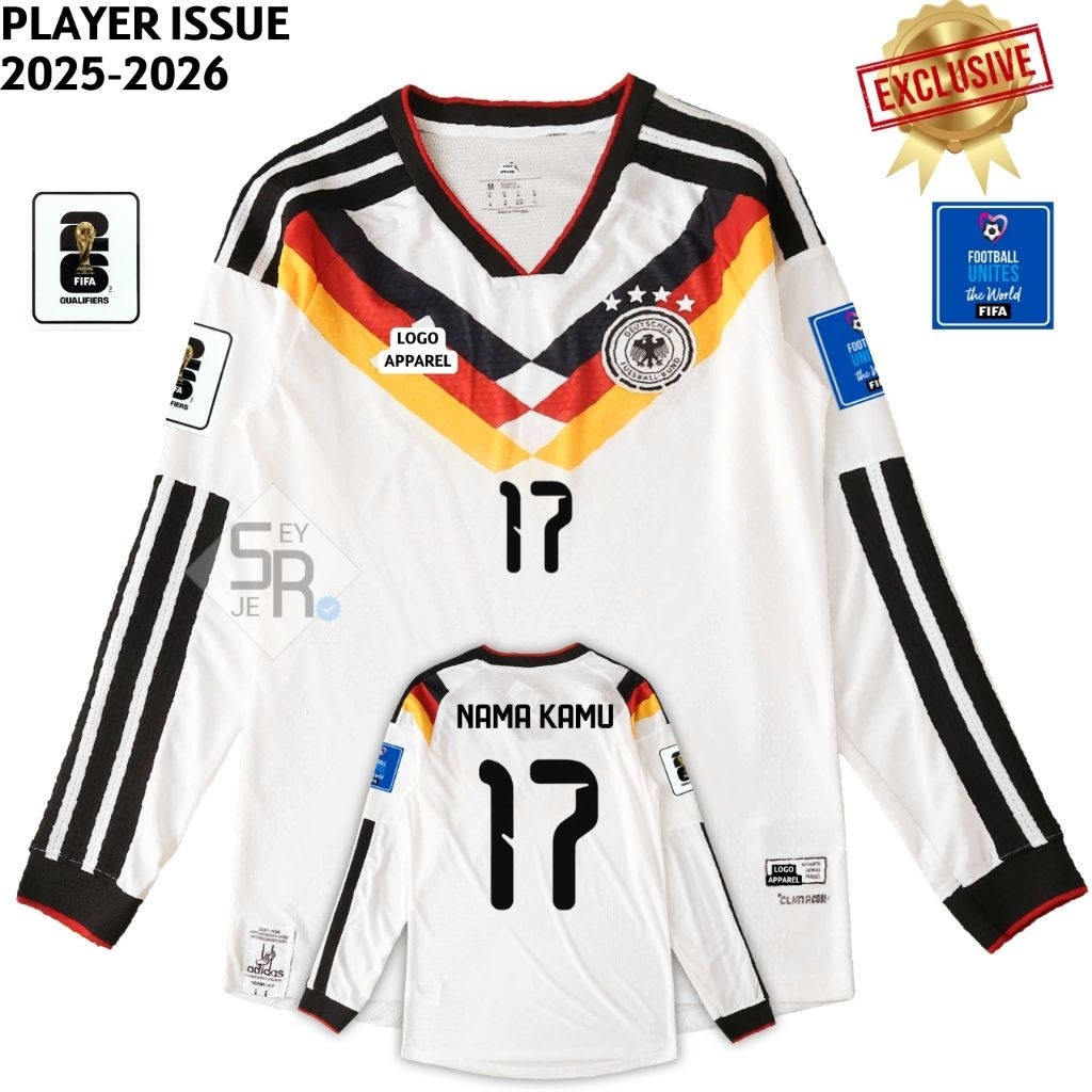 Jersey Jerman Home Long Sleeve Piala Dunia 2026 - Jersey Jerman Lengan Panjang