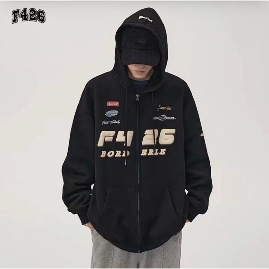 Hoodie Zipper Unisex pria/wanita F426 BORD ERLE sweater jaket Hoodie Jumper