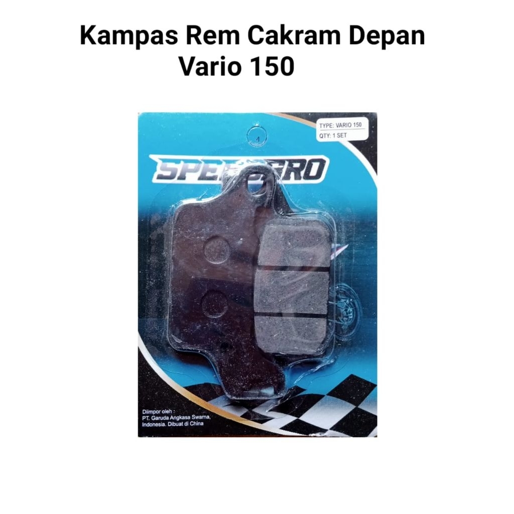 Kampas Rem Cakram motor VARIO 150 - Kampas Rem motor Honda VARIO 150 - Kampas Rem Cakram Depan motor