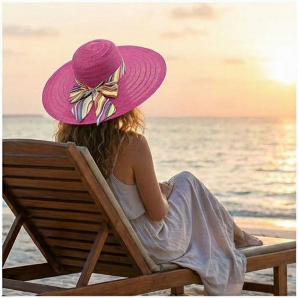 TOPI PANTAI FLOOPY NYLON WARNA PINK MAGENTA PINK FUSCHIA