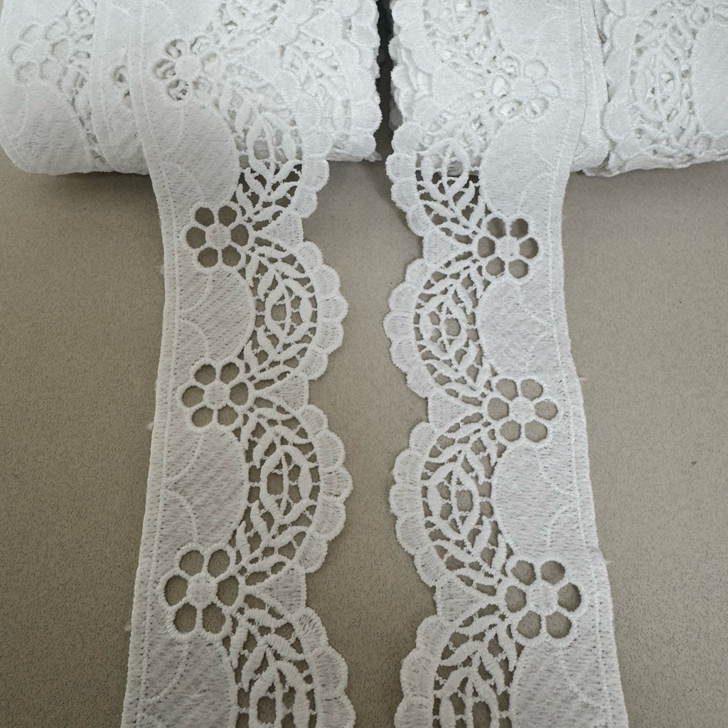 renda Prada warna putih tulang /BW lebar 5,5cm
