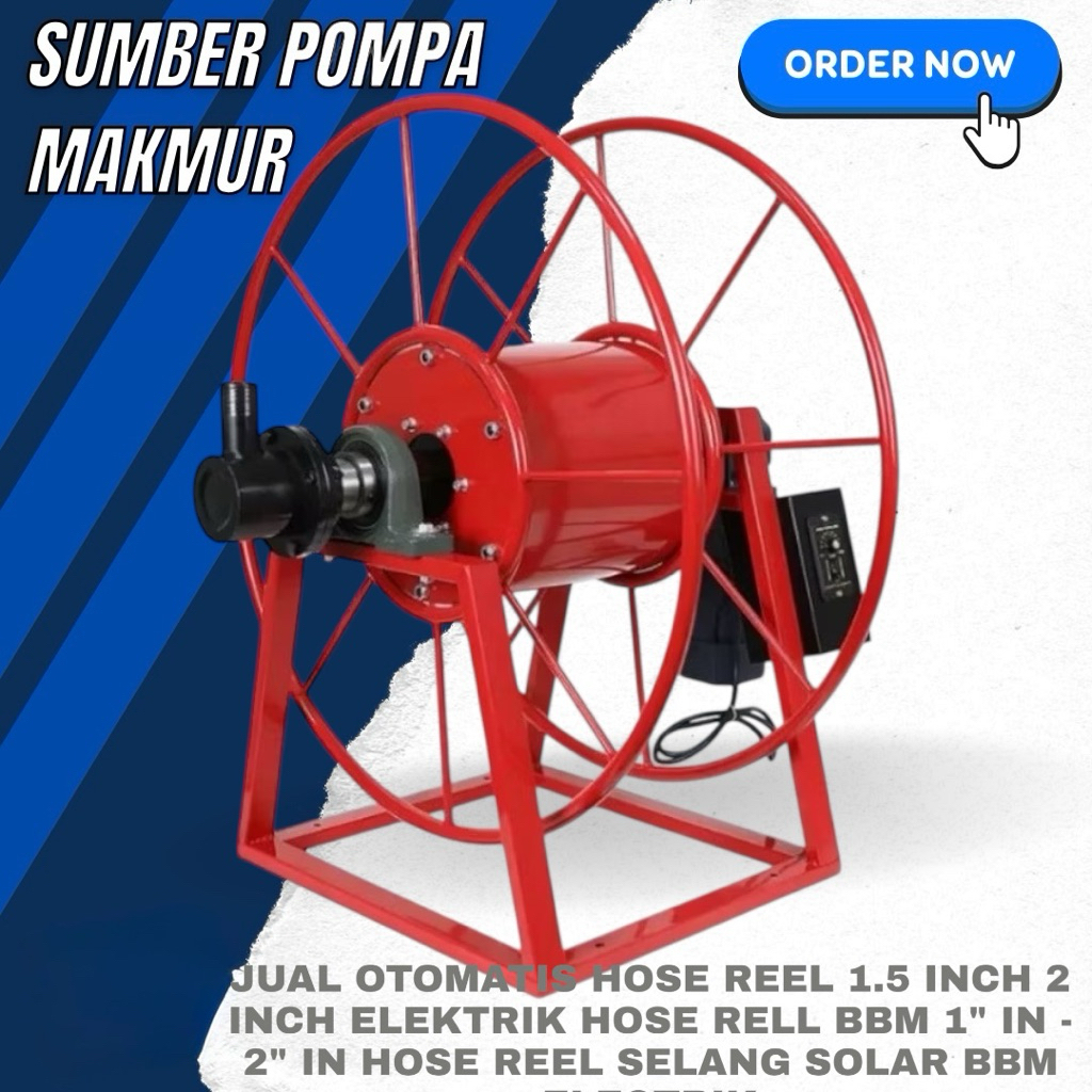OTOMATIS HOSE REEL 1.5 INCH 2 INCH ELEKTRIK HOSE RELL BBM 1" IN - 2" IN HOSE REEL SELANG SOLAR BBM E
