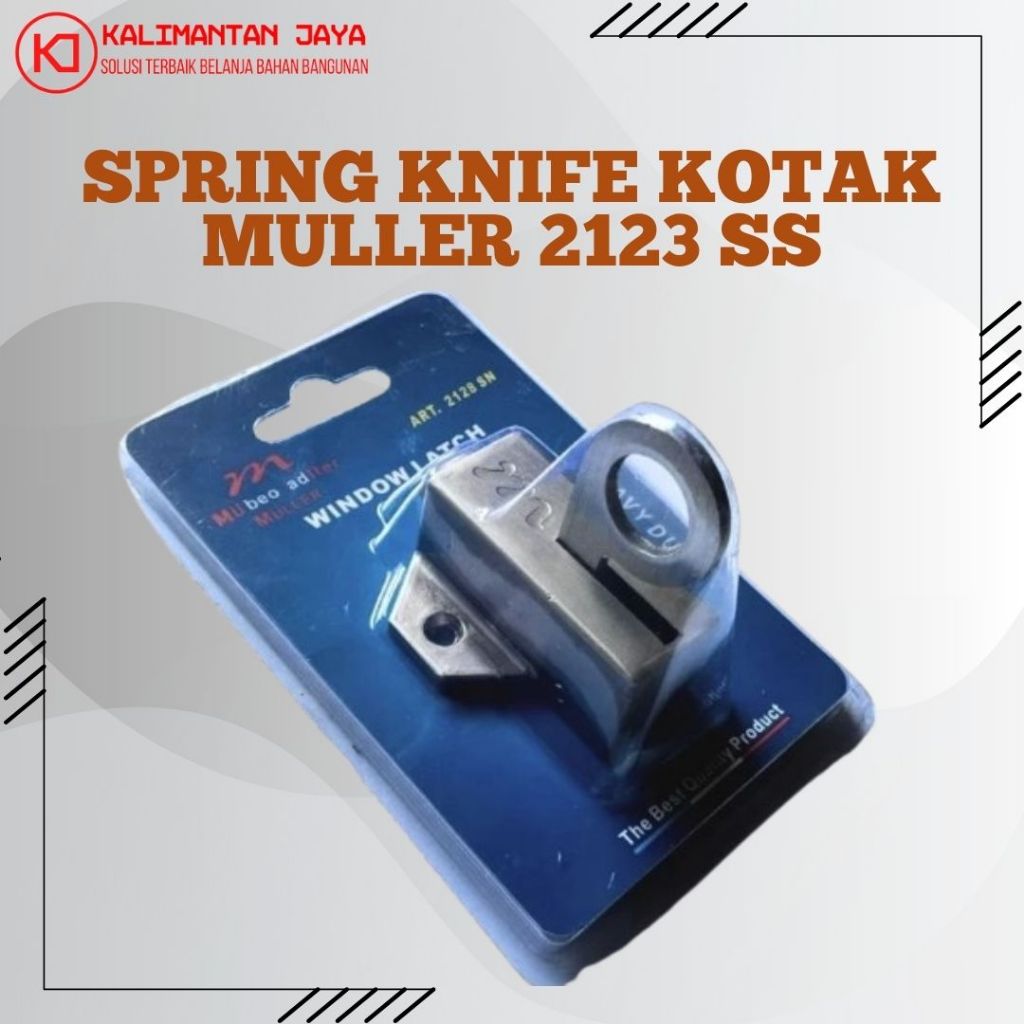 MULLER Spring Knife Grendel Kunci Jendela Stainless Steel Muller 2128 Chrome