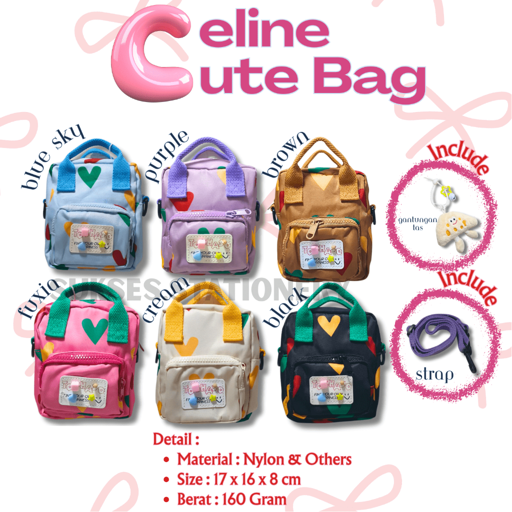 Tas Tenteng Celine Cute Bag Mini Sling Bag Full Colour
