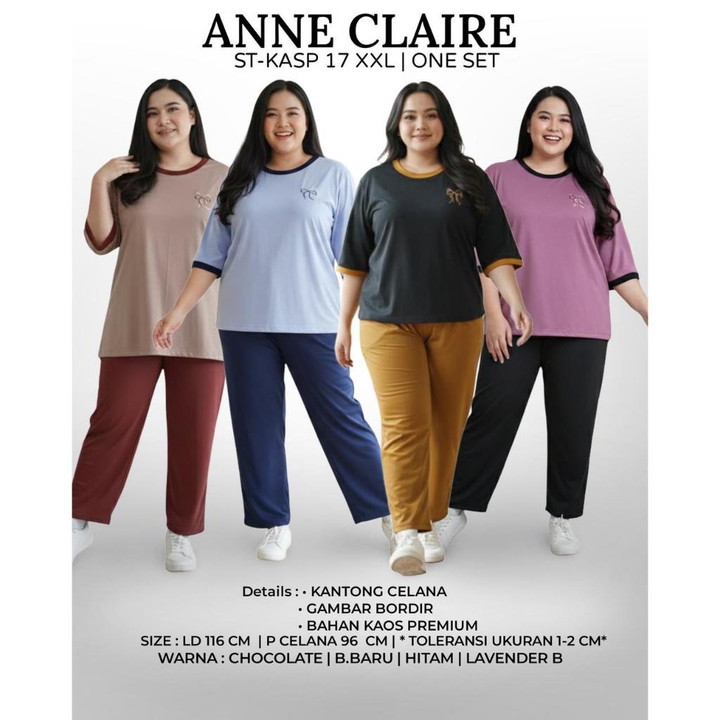Babydoll Setelan Jumbo Wanita One Set CP Celana Panjang Lengan 7/8 Anne Claire