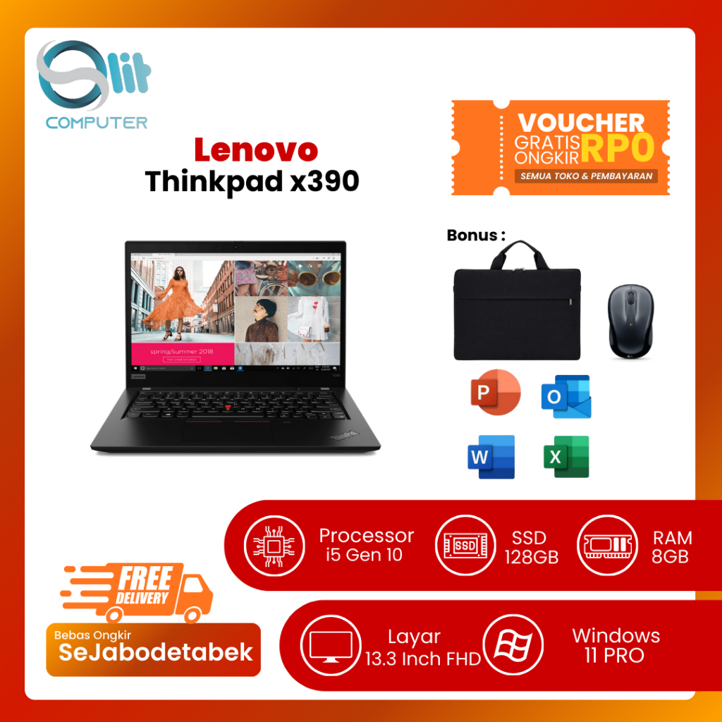 Lenovo ThinkPad X390 | i5 Gen 10 | 8GB | SSD | 13.3” FHD