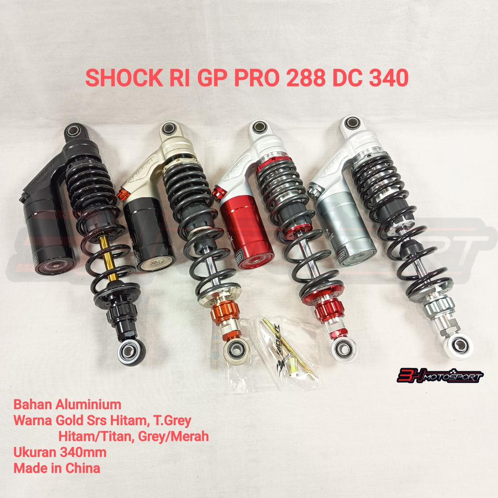 SHOCK SKOK SHOCKBREAKER RIDE IT GP PRO 288 DOUBLE DOBEL CLICK UKURAN 340mm HITAM/T.GREY/TITAN/MERAH