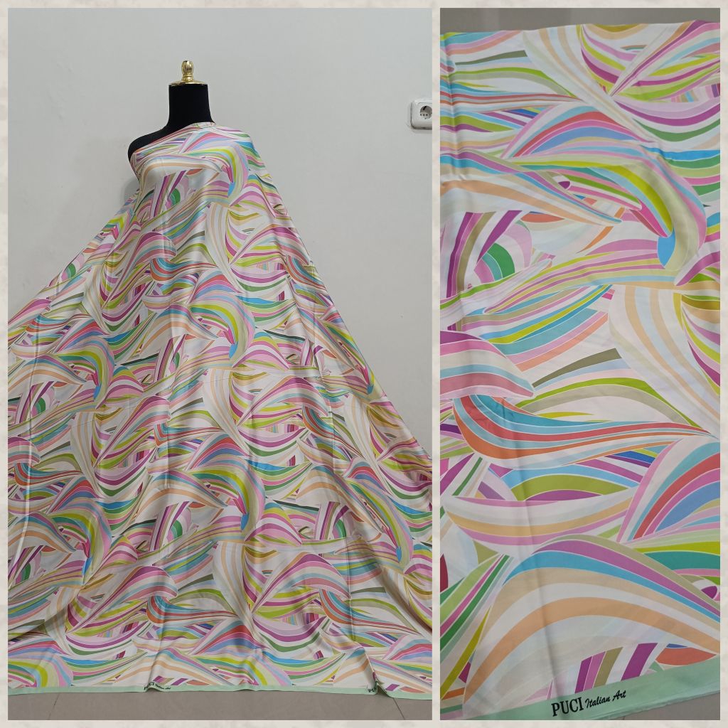 3,4 meter kain Italian silk motif