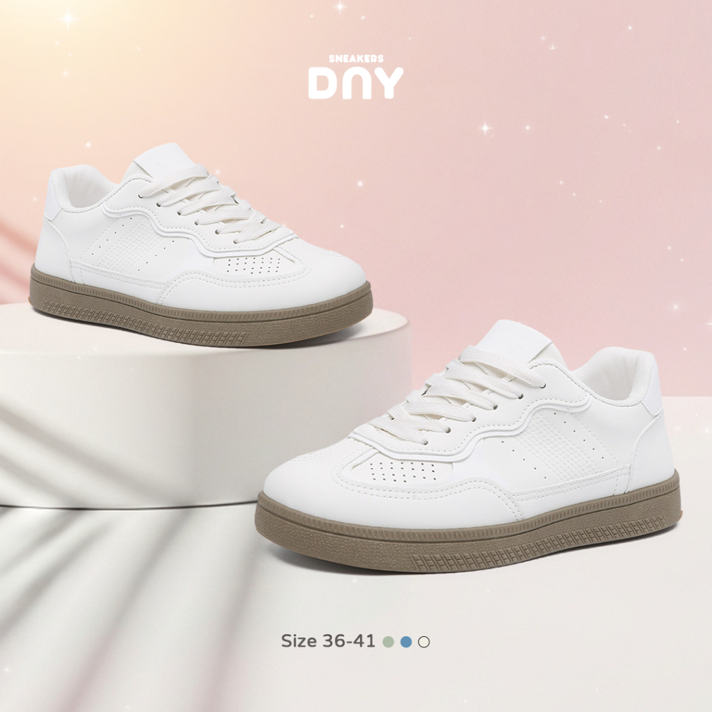 Sneakers DNY Sepatu Putih Wanita Korea Style Sneakers Cewek Kasual Spatu Kets Perempuan DNY361C